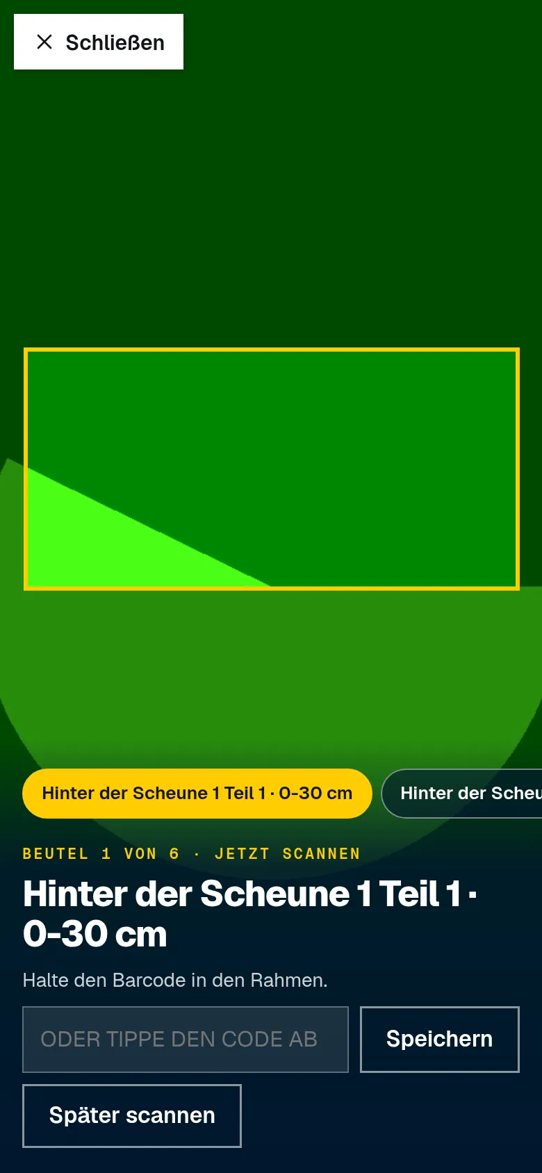 Jeden Probenbeutel scannen, die App zählt mit.