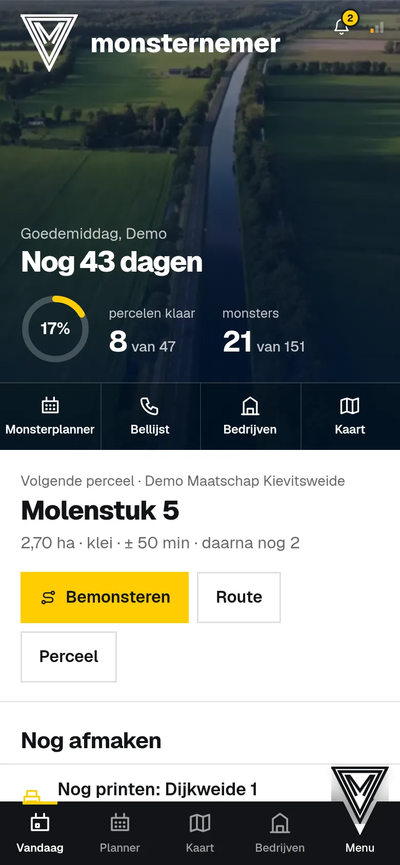 Vandaag: wat er nu telt, met het volgende perceel.